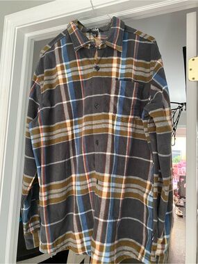 Bauer Plaid Button-Front Shirt Jacket in Gray, Blue, Brown